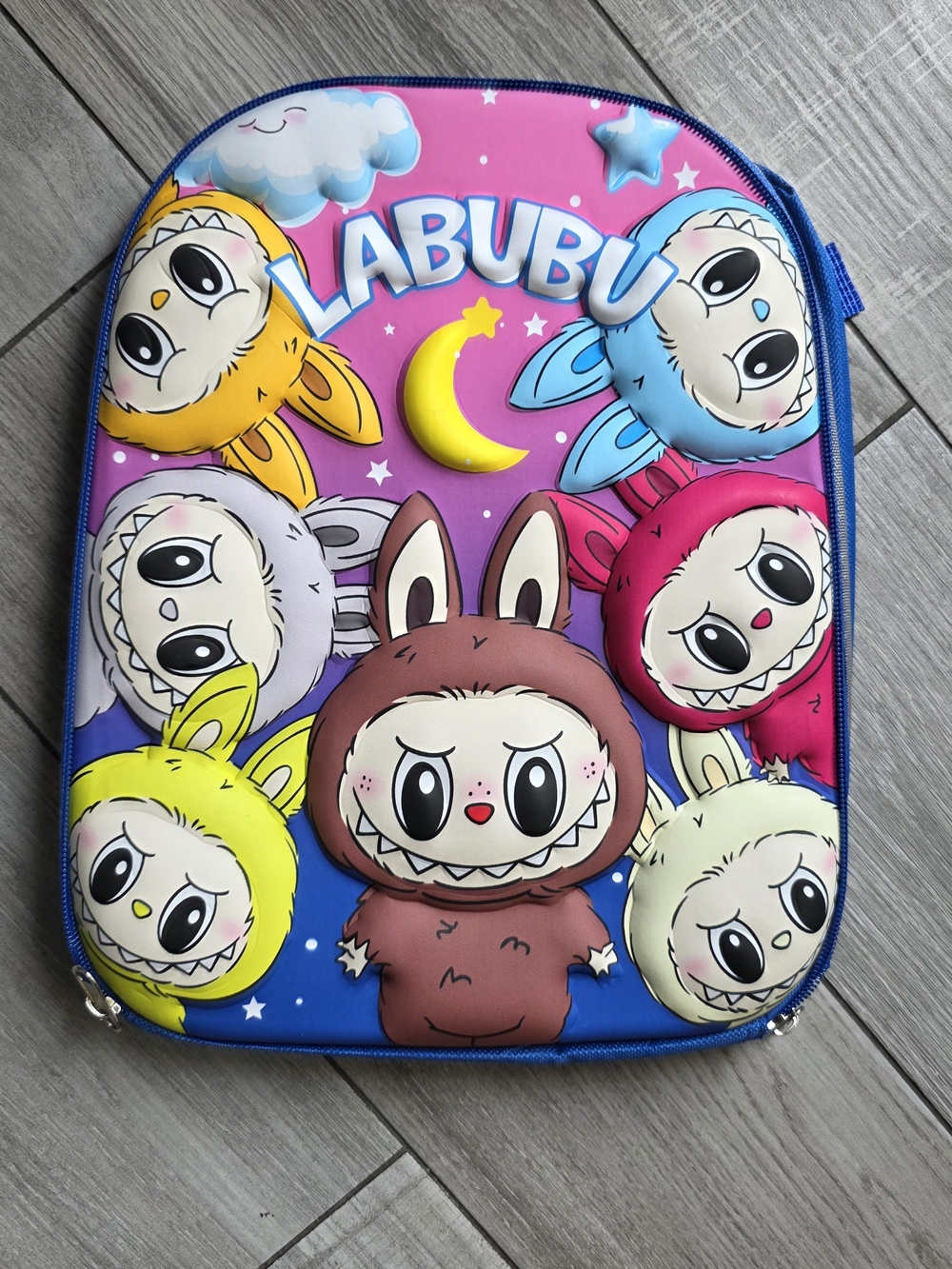 LABUBU Colorful Character Backpack Small- Pink Blue Multi
